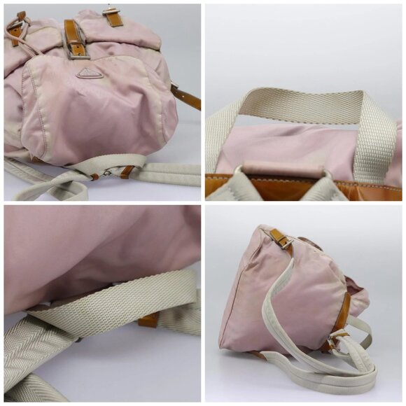 PRADA Backpack Nylon Pink Silver Auth MY315 - Picture 14 of 15